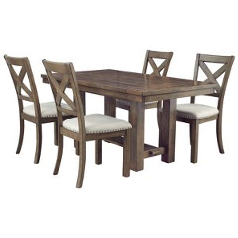 Signature Design By Ashley Moriville Rectangular Extendable Dining ... inside Signature Design By Ashley Moriville Extendable Dining Table In Grayish Brown